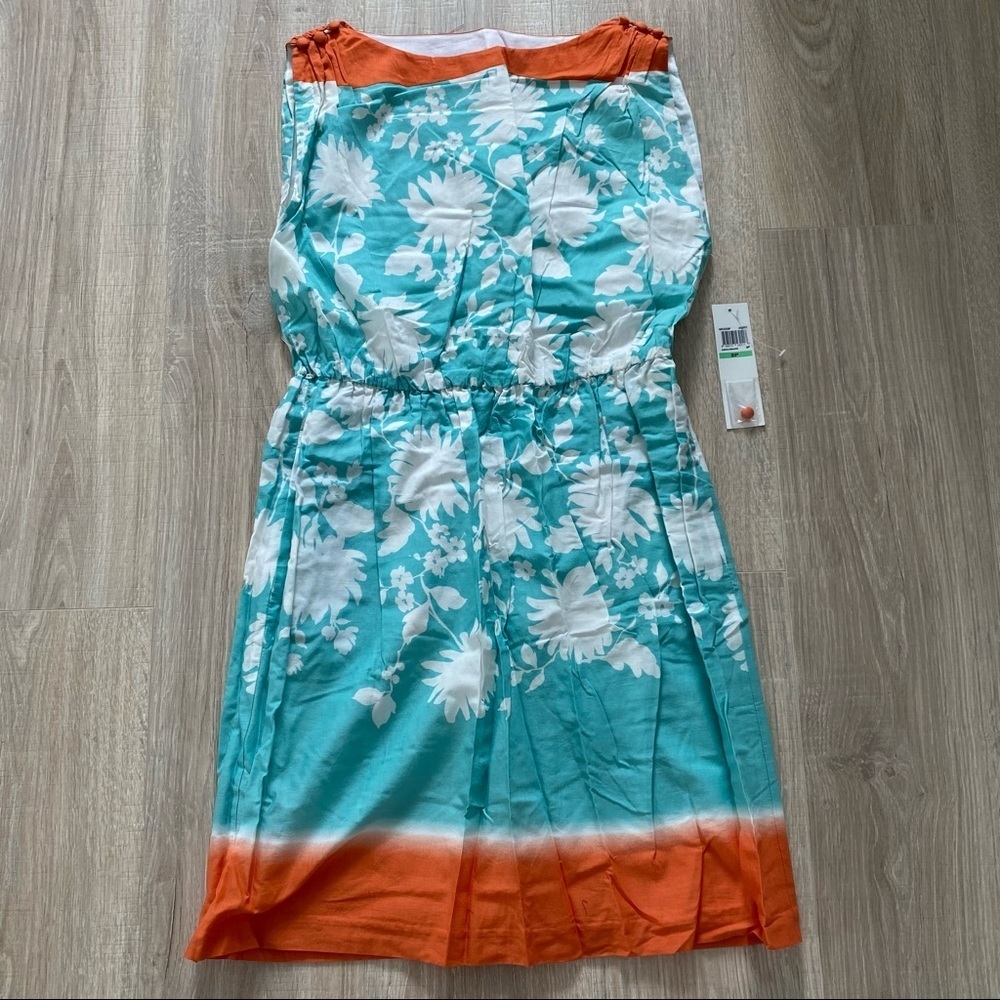 Maggy London Cotton Floral Print Color block Dress
